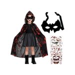 D�guisement de vampire - costume dracula enfant - cape � capuche 110 cm - masque chauve - souris - 10 ...