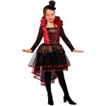Dguisement vampire victorienne fille - robe noire et rouge - col rigide rouge et noir