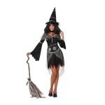 Dguisement vilaine sorcire adulte - halloween - taille xl - robe collier et chapeau - 100% polyester ...