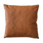 Deko & co coussin aspect cuir - 45 x 45 cm - camel