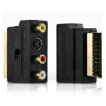 Deleycon adaptateur pritel vers 3x rca in out + adaptateur s - vido s - vhs av audio vido