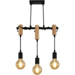 Suspension en bois delipop - lustre de plafond industriel pour salon salle  manger bar - 3 lumires ...