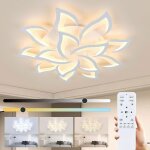 Delipop plafonnier led moderne 100w blanc - 14 lumi�res acrylique dimmable - lustre plafond pour salon ...