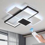 Delipop plafonnier led moderne 46w blanc + noir ? lampe de plafond dimmable avec tlcommande ? lustre ...