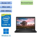 Dell latitude 5490 - windows 11 - i5 8go 480go ssd - 14 - webcam - ordinateur portable pc noir