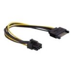 Cble dalimentation delock - sata 15 broches (m) vers pci express 6 broches (m) - 21 cm