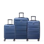 Delsey paris - air armour - set de 3 valises rigides 55cm / 68cm / 77cm - bleu nuit