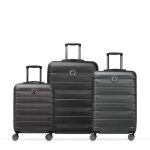 Delsey paris - air armour - set de 3 valises rigides 55cm / 68cm / 77cm - noir