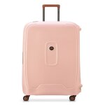 Delsey paris valise light pink rose brun clair en cuir pour femme et homme moncey 4 double rolls trolley ...