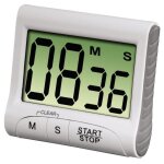 Minuteur de cuisine - demeuble - num�rique - blanc - affichage lcd - socle aimant� - dimensions 8x7x3 ...