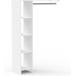 Demeyere kit dressing avec penderie colonne de 3 rayons modulable coloris blanc mat 1202 x 180 x 396 ...