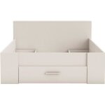 Demeyere lit adulte contemporain blanc perle + tte de lit - l 160 x l 200 cm - oxygene