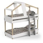 Demeyere lits superposs timber - 90 x 200 cm - sommiers  lattes inclus - bois et blanc