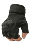 Demi - doigt noir - gants militaires en cuir pour paintball avec �cran tactile mitaines � doigt complet ...