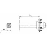 Demi - essieu carr� 50x50x5 - marque - mod�le - 5 boulons - charge 1300 kg - vitesse 40 km / h