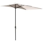 Demi - parasol - outsunny - avec manivelle - anti - uv - polyester - pour contre au mur porche balcon ...