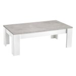 Denae - table basse rectangulaire l126cm laqu�e blanc brillant et gris marbr�