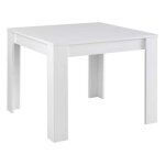 Denae - table de repas carr�e 100cm laqu�e blanc brillant