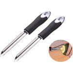 D�noyauteur � pomme - chili - acier inoxydable - 2pcs - noir - lame dentel�e