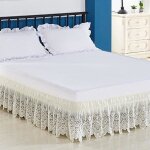 Dentelle jupe de lit cache sommier couvre - litqueen - king dessus de - lit dcoration chambre mousseline ...
