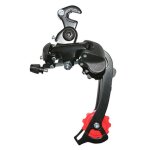 Derailleur vtt arriere p2r 8 - 7v. noir tz grande chape avec patte (compatible shimano jusqua 30dts)