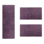 Descente de lit barcelona violet 1 tapis 67 x 250 cm + 2 tapis 67 x 140 cm