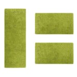 Descente de lit - karat - barcelona - 1 tapis 67x250 cm + 2 tapis 67x140 cm - vert - antidrapant