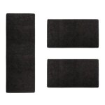 Descente de lit shaggy barcelona noir - karat - 1 patin 67 x 250 cm + 2 ponts 67 x 140 cm