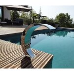 Design moderne cascade piscine bassin mod�le cobra hauteur 65cm inox fontaine zenlys