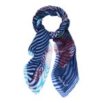 Desigual �charpe bleu fonc� bleu clair pour femme - bluestrip rectangle foulard blue water 335331
