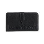 Desigual porte - monnaie noir pour femme - mone half logo pia medium wallet 187744