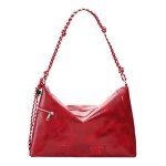Desigual sac � �paule rouge pour femme - half logo leiria shoulder bag carmine 341206