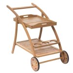 Desserte 2 étages tiwi 2 roues en acacia - hespéride Desserte 2 étages tiwi 2 roues en acacia - hespéride