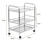 Desserte / billot de cuisine 3 niveaux en acier inox - 61 * 36 * 75cm