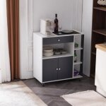 Desserte de cuisine - alightup - gris - tiroirs et rangement - 80x39x86. 5cm