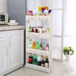 Desserte de cuisine - blanc - Étagère de rangement resserre 4 etages sur roulettes Desserte de cuisine - blanc - Étagère de rangement resserre 4 etages sur roulettes