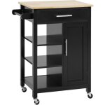 Homcom - desserte de cuisine - mdf - 69x48x89cm - noir Homcom - desserte de cuisine - mdf - 69x48x89cm - noir
