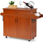 Costway desserte de cuisine blot de cuisine  roulettes avec grand placard tiroir porte - epices et ...