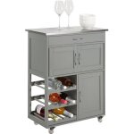 Desserte de cuisine fkw45 - hg service roulant - en acier inox - sobuy - 3 portes - bouteilles - gris ... Desserte de cuisine fkw45 - hg service roulant - en acier inox - sobuy - 3 portes - bouteilles - gris ...