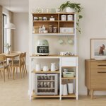 Desserte de cuisine avec prises �tag�re pour micro - ondes �tag�res r�glables tiroir en tissu 401 x 801 ...