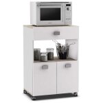 La desserte rosemary est fabrique en panneaux de particules mlamins en blanc mat et dcor acacia. ...
