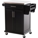 Homcom - desserte - bois - 84x46x91cm - noir