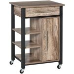 Homcom - chariot de service - mtal - 60x50x84. 5cm - chne