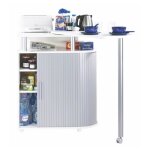 Meuble de cuisine - simmob - blanc - 55 - table pivotante sur roulettes - dimensions dplie 145 cm