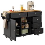 Desserte de cuisinemeuble de rangement chariot / bahut buffet 119x46x92 cm 5 tiroirs noir