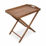 Desserte de jardin en bois 68x44cm - murcia - plateau amovible sur pied. table dappoint. table basse