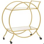 Desserte en mtal dor et verre trolley 70 x 36. 5 x 78 cm