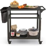 Desserte pour plancha 80 x 505 cm costway double Étagères 4 roues universelles crochets porte - serviettes ... Desserte pour plancha 80 x 505 cm costway double Étagères 4 roues universelles crochets porte - serviettes ...