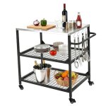 Desserte pour plancha - duoku - wer - v4 - plateau inox 800x610 mm - 3 �tag�res - roulettes verrouillables ...