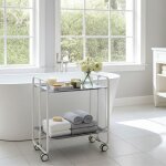 Desserte pliante bauhaus avec roulettes structure blanche 2 niveaux 4 positions don hierro. grisgris